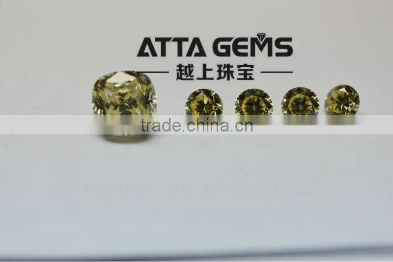 High FIRE Yellow cubic zirconia round cut