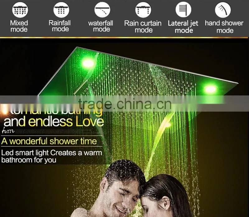 shower with led light color remote control multiple function led light shower rainfall waterfall water curtain