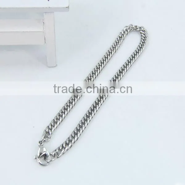 Heavy Metal Cuban Curb Link Chain Men's Bracelet Stainless Steel 22cm Length