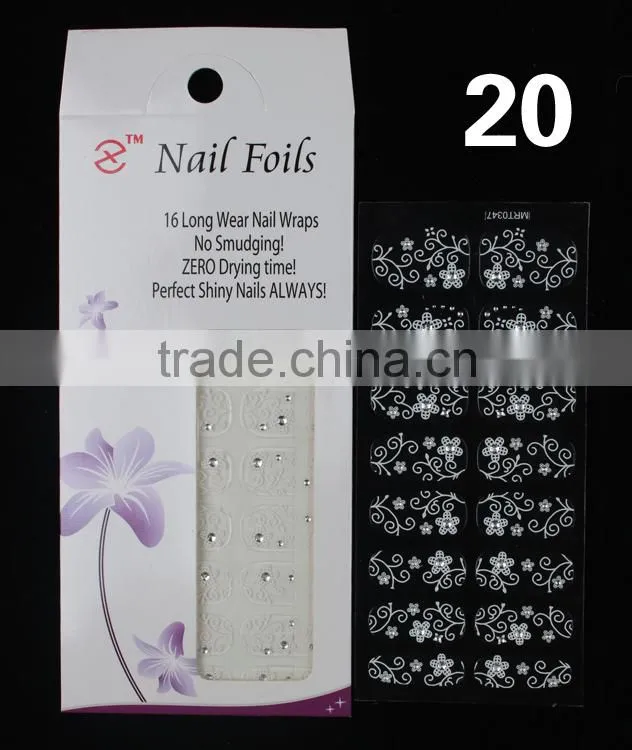 Bulk Production 16pcs White Lace Nail Sticker