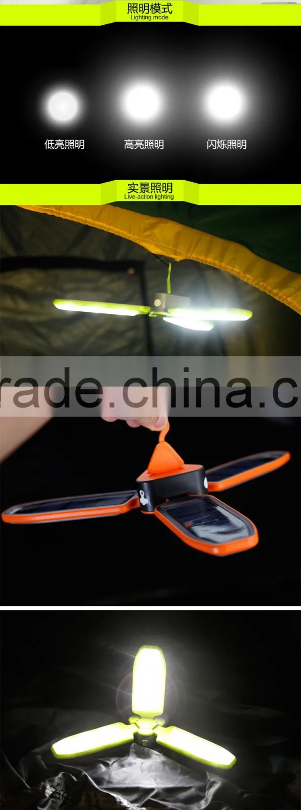 2016 New Professional Super Brightness High Quality Portable Foldable Solar Camping Lantern For Outdoor