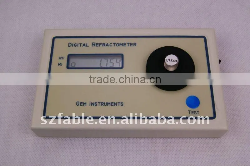 Digital refractometer for gem testing