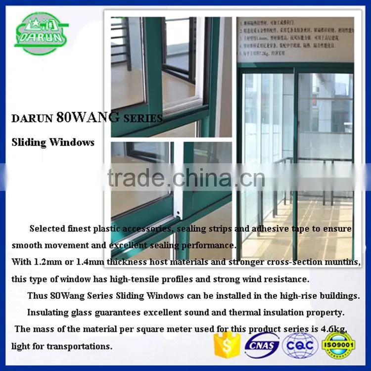 DARUN 80W Sliding Aluminium Window with low price