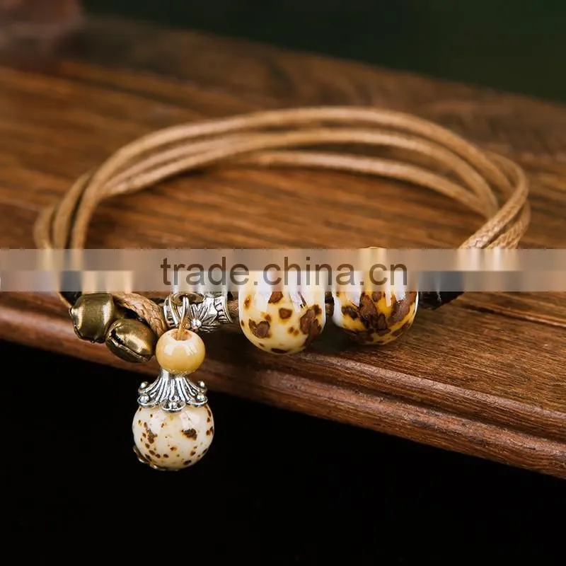 In Stock Wholoesale Jingdezhen Handmade Ceramic Bracelet leather bracelet