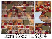 Fashionable Strip Brown Glass Mosaic Dark Brown Mixed Color