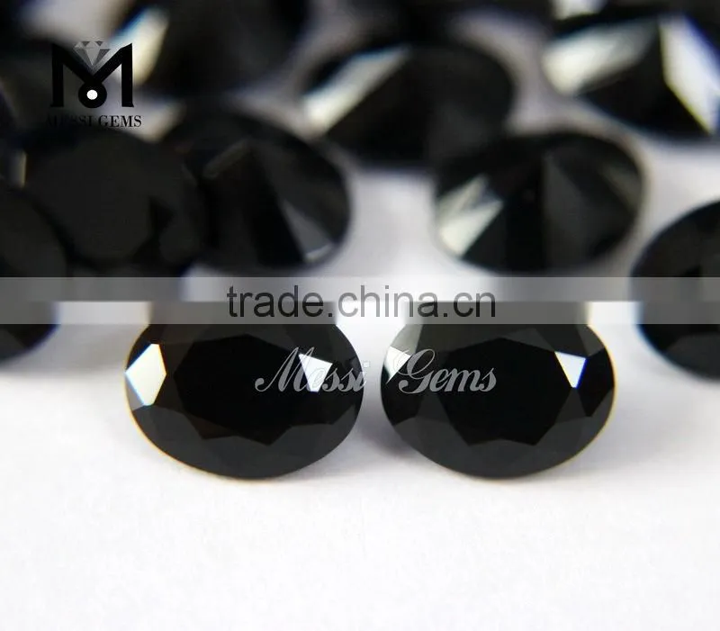 2015 Chinese Wholesale Oval Cut 8*10 mm Agate Black Stone