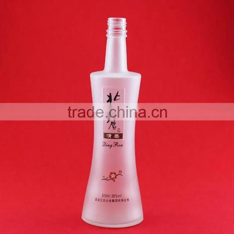 High quality heart gin bottle frosted alcohol bottle violin glass bottle