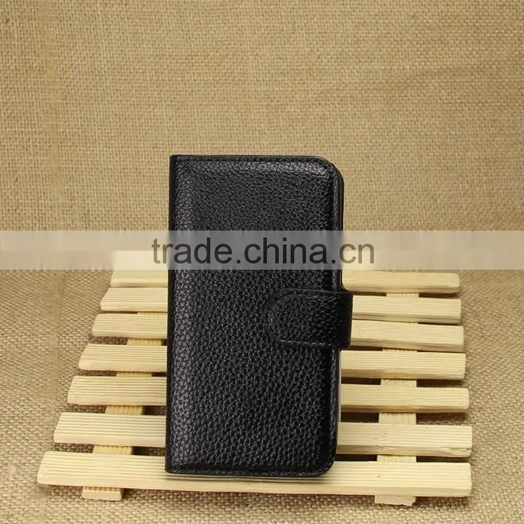 High Quality Leather Folio Flip Case Cover with Wallet and Card Slot for Samsung GALAXY S4 mini i9190