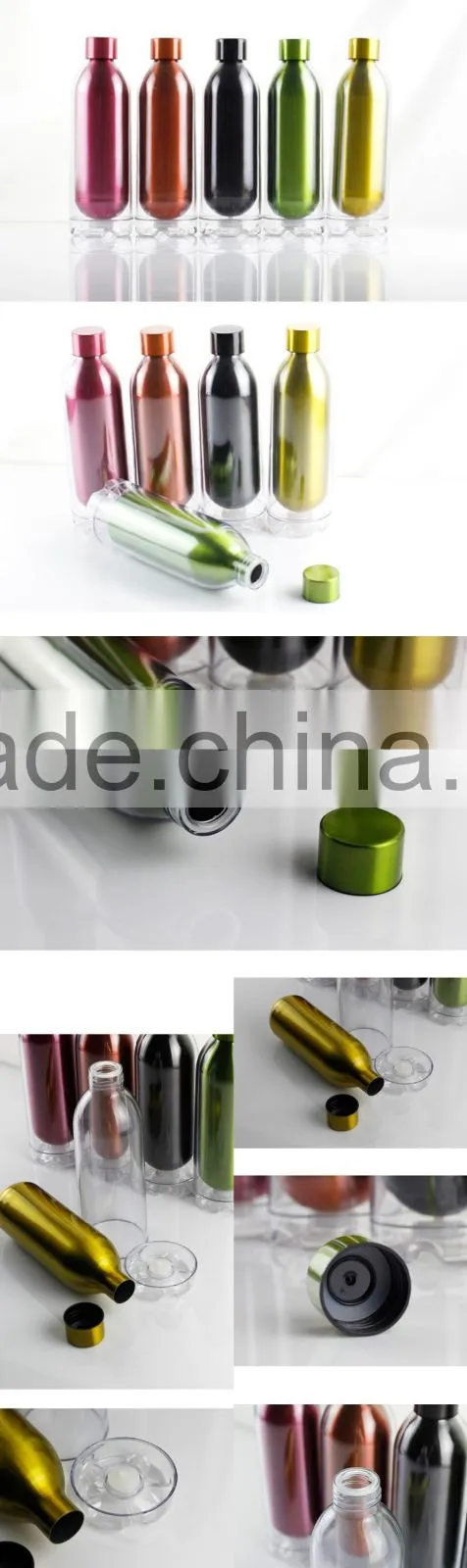 24oz double-wall sports bottle stainless steel liner plastic outer