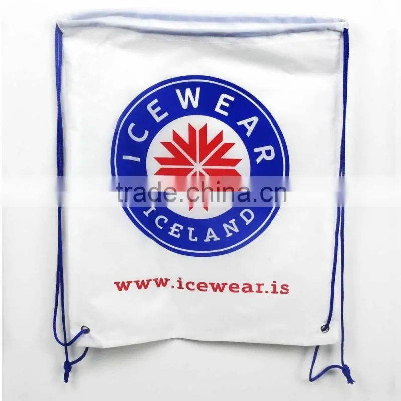 New recycle customized logo polyester drawstring bag