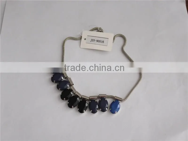 White gold plated necklace, high quality crystal pendant necklace
