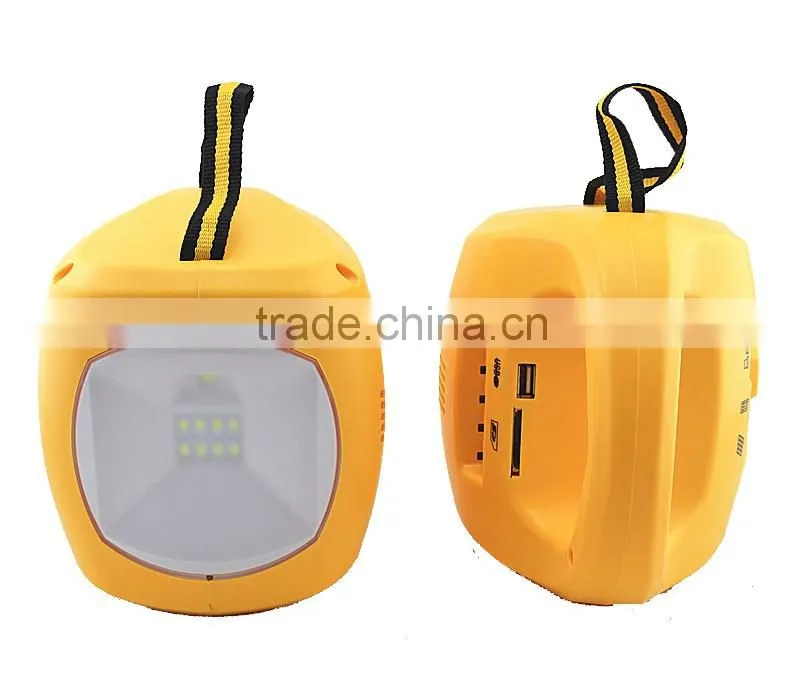 Singapore, 2in1,Handheld Solar Mobile Charger,Solar Charger&Lighting integrated,solar power camping light with radio,MP3,SD