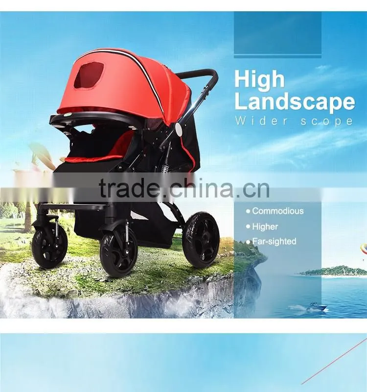 High Landscape Stroller| Baby Trolley | Pram | Carriage | Pushchair With Seat Cushion