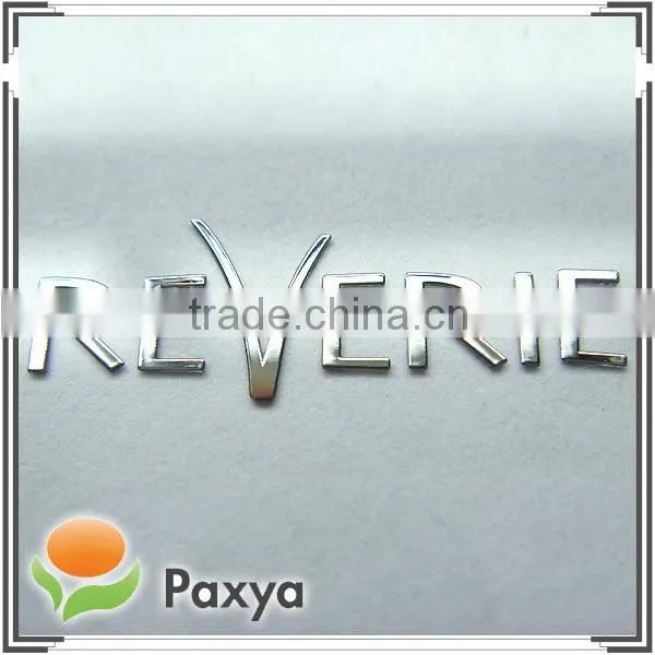 Nickel silver shinny self adhesive metal company logo label