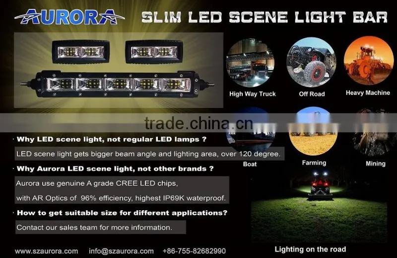 Newest 2" 40W LED Single Row Scene Light Bar Jeep UTV ATV Tractors Construction Truck