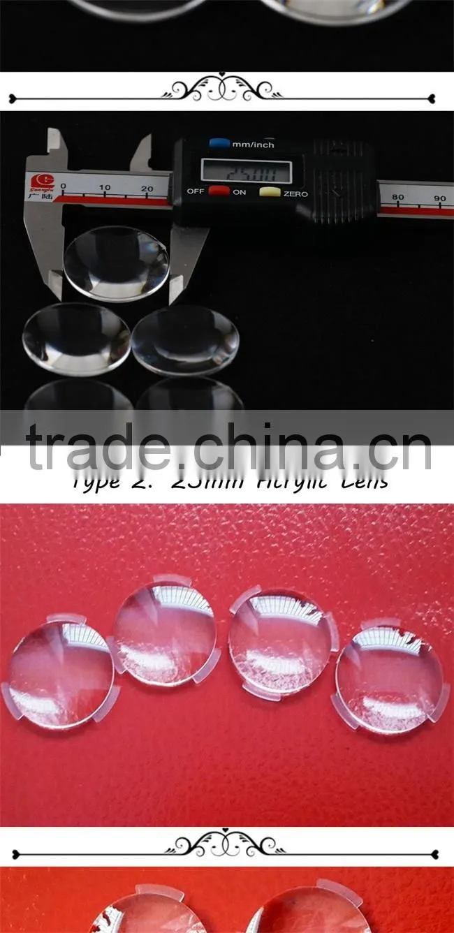 Googlle Virtual and reality glasses acrylic lenses with diameter 25mm and focus length 50mm