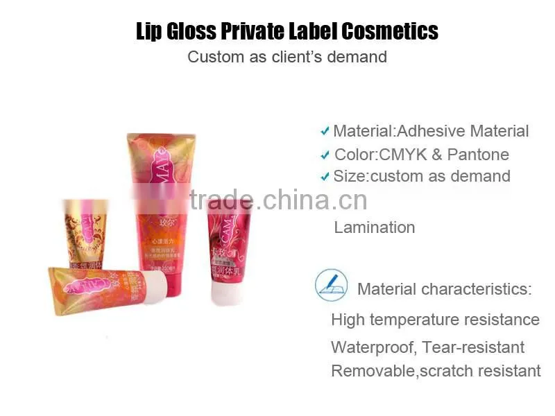 Red Waterproof Lip Gloss Private Label Cosmetics Printing
