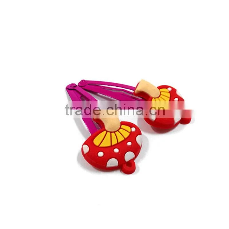 Mushroom shape cheap cartoon design custom clear bobby pins