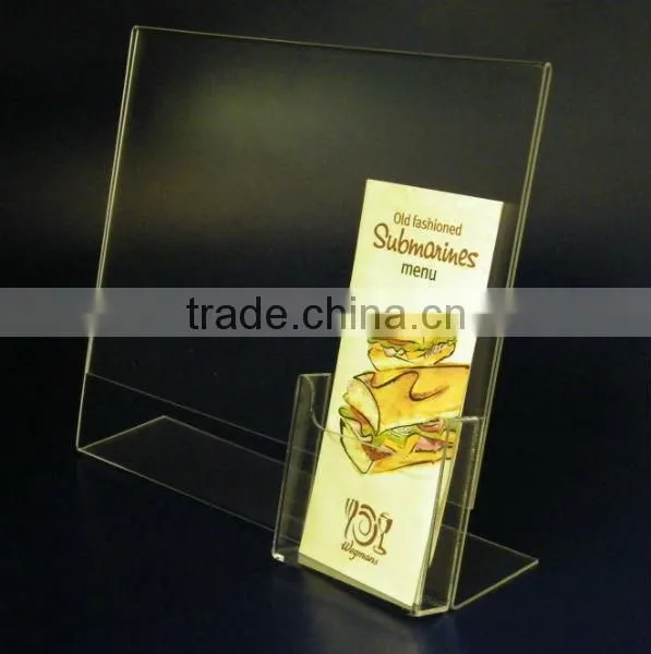 magnetic clear Acrylic sign magazine holders with pocket