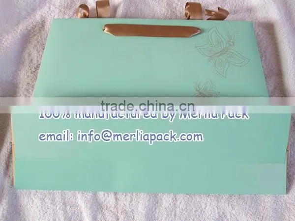 Aqua boutique butterfly shopping bag girls dress satin ribbon clothing trapezium bags