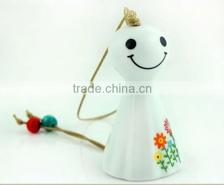 Japanese Porcelain Doll Wind Bell Handbag Decoration