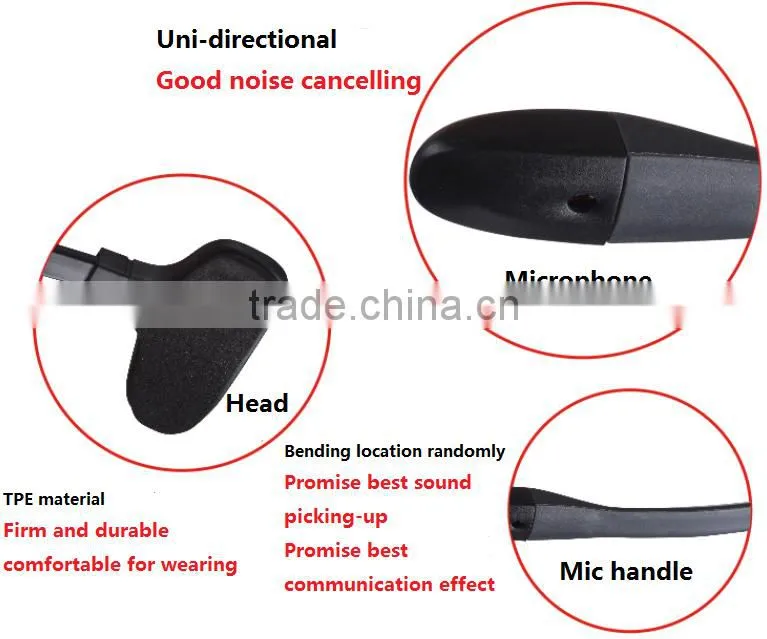 Office telephone headband , professional multi-functional plugs headset with mic