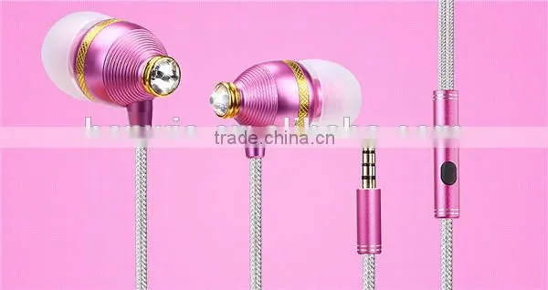 Factory Good Quality BENWIS EMP 100 Diamond Design Wired Earphone for iPhone,for iPad, for Samsung mobile phone Earphone with Mi