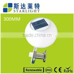 2016 white 20cm round/circle multiple-function stainless steel pedestal solar pillar light