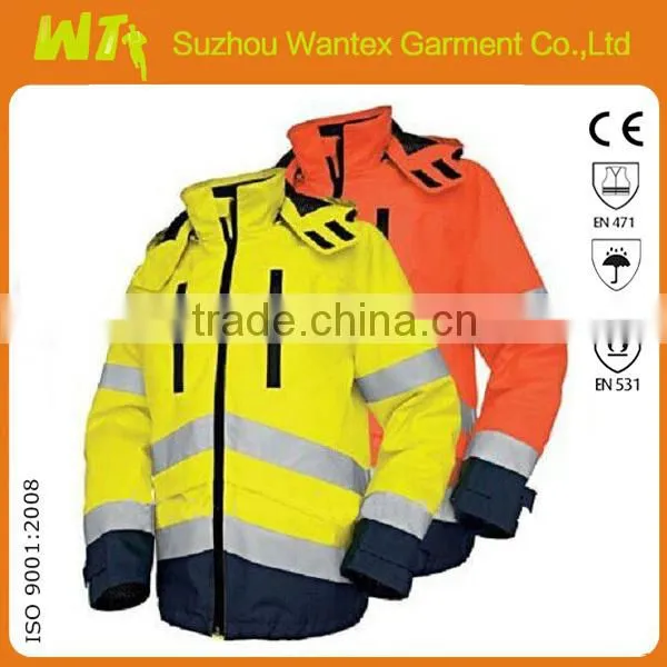 fluo-orange/yellow hi vis jacket hot design jacket life jacket/parka