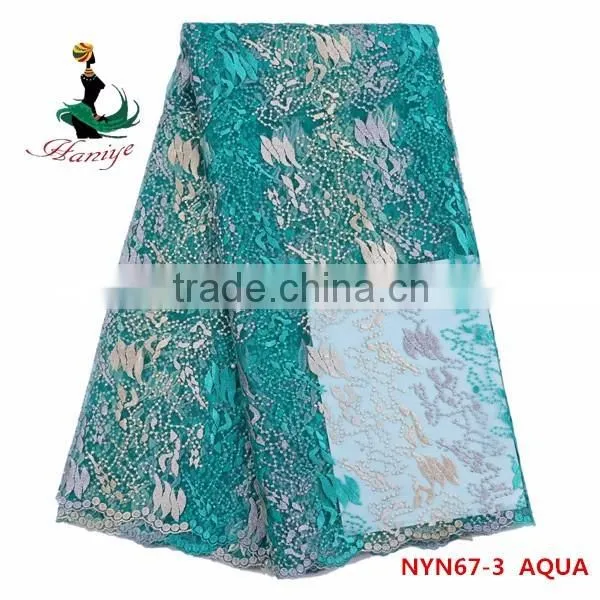 2016 Haniye Wholesale fashion tulle lace french lace/african tulle lace fabric/NYN67