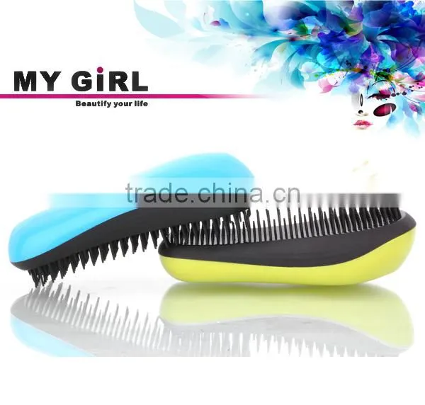 2016 MY GIRL Ningbo wholesale high quality detangling hair bush Black rubber air cushion detangling brush