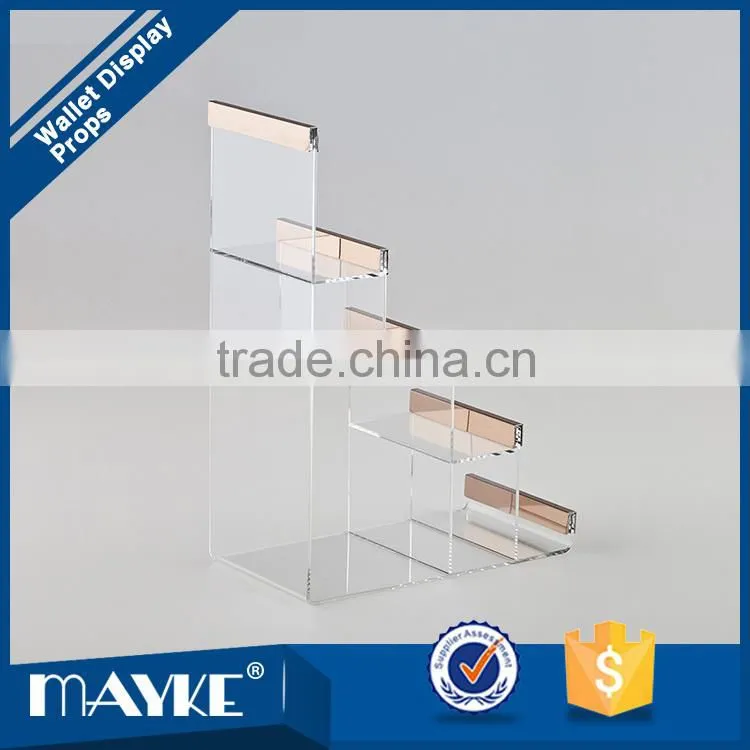 Acrylic material wallet and purse clear display stand sale for factory price