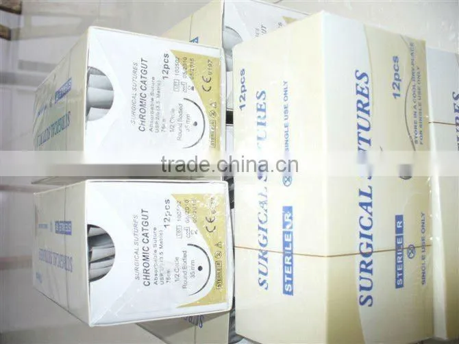 absorbable chromic catgut thread with needle