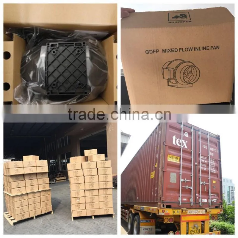 AC plastic mixed flow inline duct fan