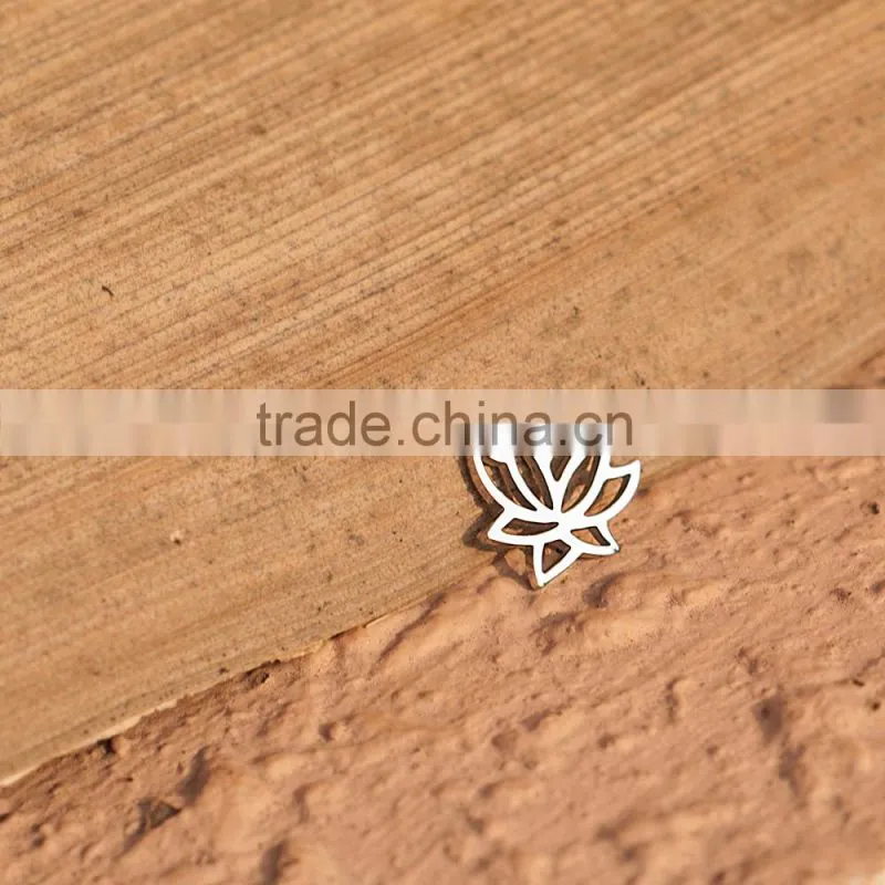Fashionable Jewelry Stainless Steel 12mm Lotus Flower Jewelry Connectors