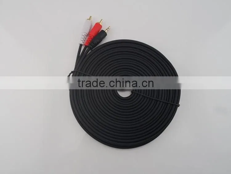 new arrival gold plated 3.5mm rca cable 1RCA/M-2RCA/M audio cable