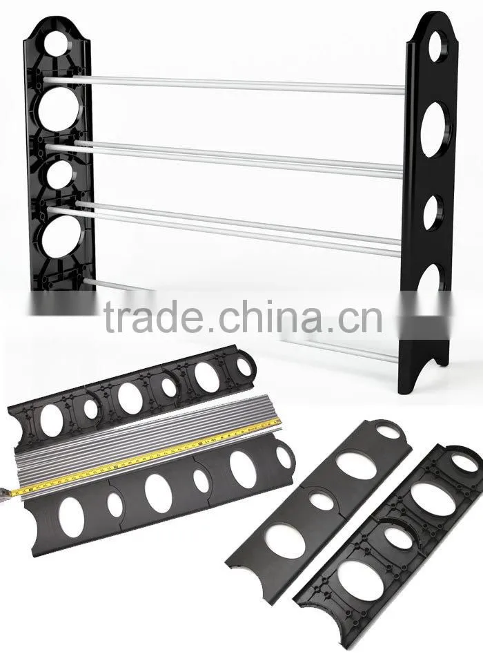 Closet Shoe Rack 20 Pair Organizer Home Storage Holder Stand 4 Tier Shelf Black