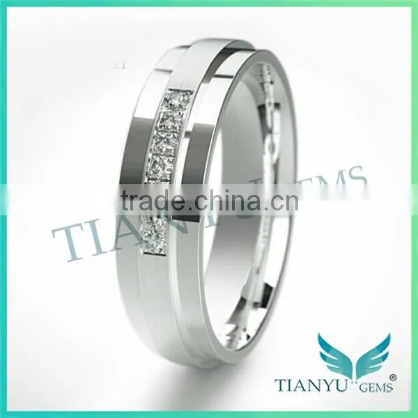 White Gold and Sliver Wedding Rings Foreverone 9 Hearts & Flower VVS1 D-F Square Cut Moissanite Diamond Men Rings