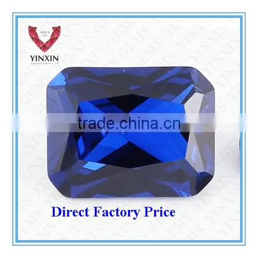 Brilliant Synthetic Sapphire #34 Baguette Shape Princess Cut with corner 8X6mm Blue Sapphire