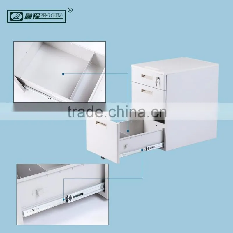 3 Drawer Mobile Japanese Locking Filing Cabinet with Plastic Cover