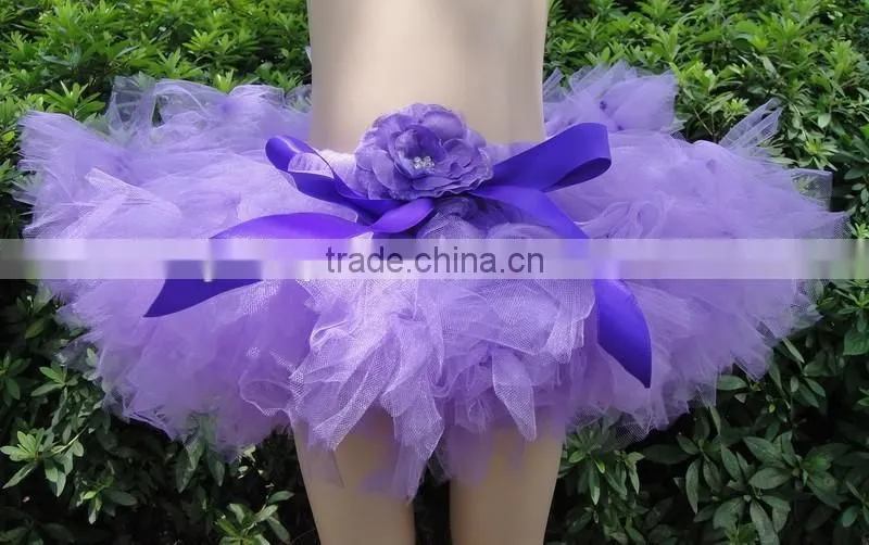 Hot sale baby handmade pettiskirts hand weave pettiskirts tutu dress with flower design