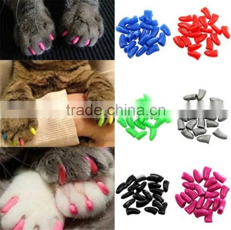 20 pcs Colorful Soft Pet Dog Cat Nail Caps