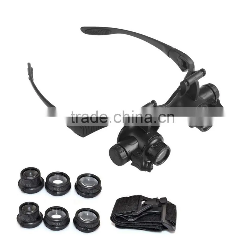 10X 15X 20X 25X Binocular Loupe Glasses Magnifier magnifying glass with LED Light for Jewelry Appraisal Watch Repair