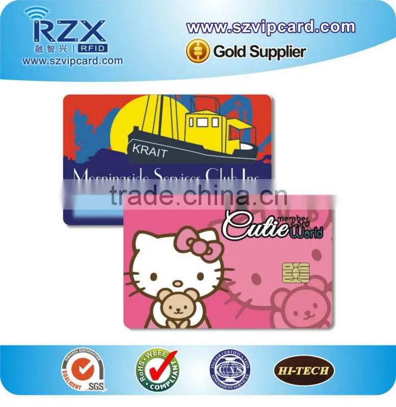 custom printing plastic sle4442 contact ic card