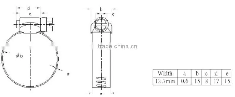 Taiwan Made High Quality DIY Hose Clamp Worm Gear Hose Clamp - US Style Clamp