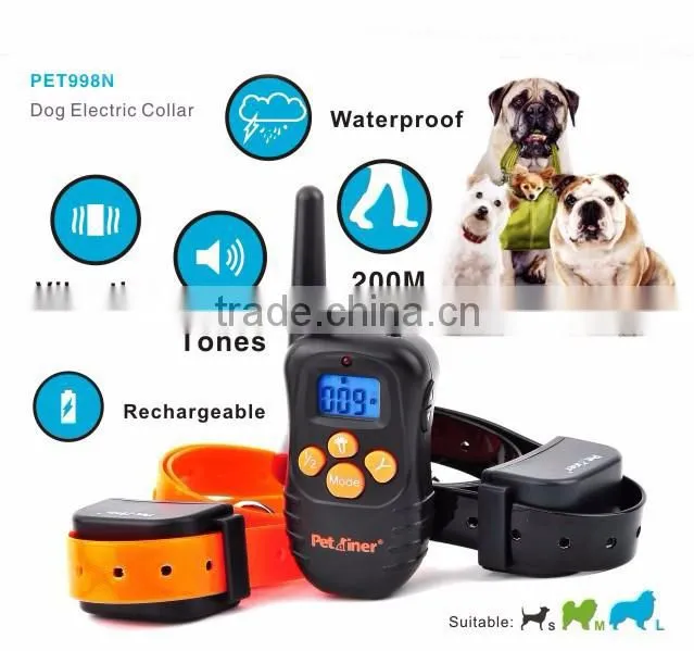 300M waterproof and rechargeable dog collars, Instead of static shock mode no bark dog training collar
