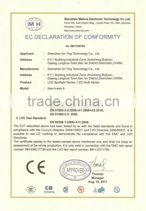 High Lumen Low Power LED Light Bulb AY-6035 with CE RoHS