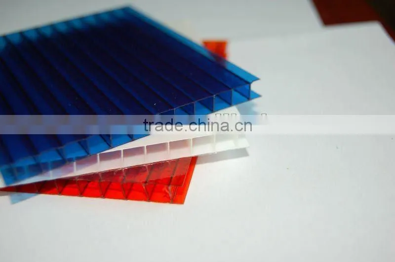 clear&colored pc hollow sheet for greenhouse hot sail