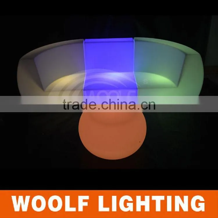 Leisure Nightclub Illuminated Plastic LED Sofa Corner