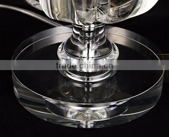 New design European style clear crystal table lamp with lace lampshade